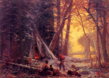  Bierstadt Malerei - Moose HuntersCamp Albert Bier